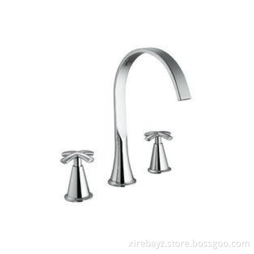 3 Hole Deck Mounted 8" Basin Mixer Taps with Brass Cartridg
